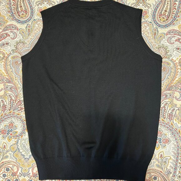 SALE -- Point Zero Collection Black Vest Merino Wool Blend - Men's Size Large - Picture 4 of 11